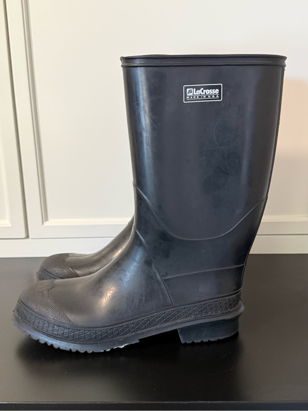 Lacrosse Black Rain Boots Kid’s 6 Boots Utility USA Rubber Sole Farm Waterproof